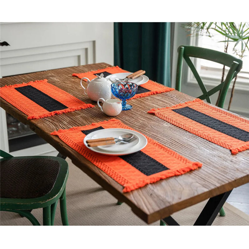 Cotton Linen Placemats For Dinner Table Macrame Modern Accessory Kitchens Underplate Party Wedding Table Decor Place Mats Set
