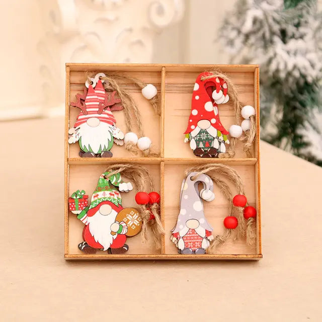 Gnomos De Natal Pingente De Madeira, Árvore De Natal Pendurado Ornamentos, Decorações De Natal Para Casa, Presente De Ano Novo, 2022, 9 Pcs, 12 Pcs
