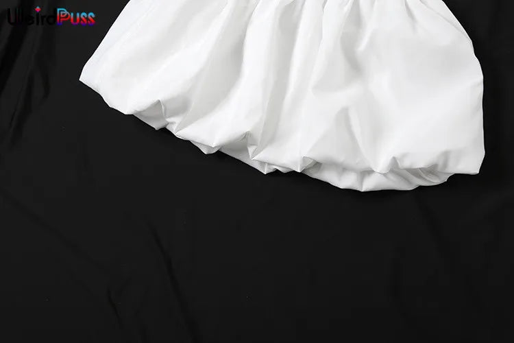 Nibber Ball Gown Skirts Women Y2K Hottie 2024 Summer Trend Midnight Waistband Miniskirts Birthday Basic Streetwear Wild Bottoms