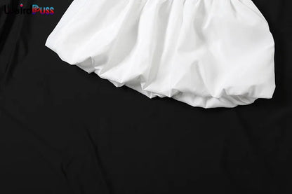 Nibber Ball Gown Skirts Women Y2K Hottie 2024 Summer Trend Midnight Waistband Miniskirts Birthday Basic Streetwear Wild Bottoms