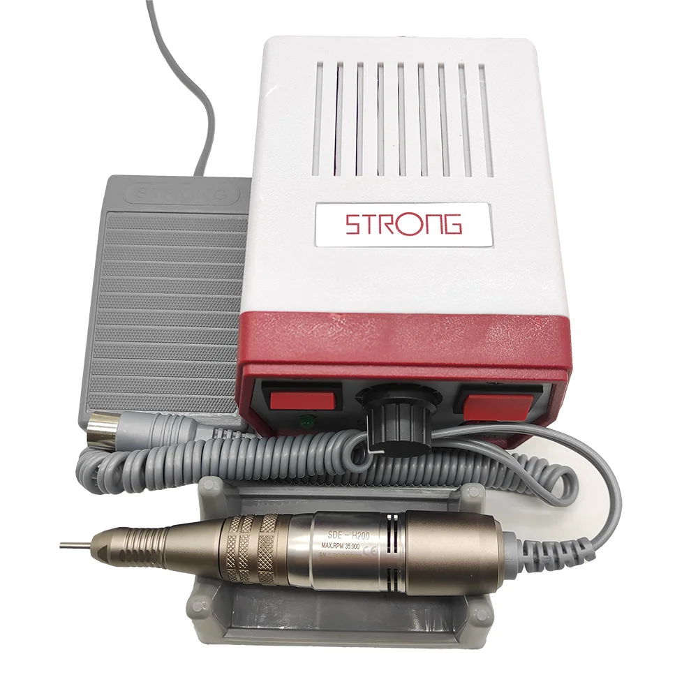 65W Manicure Machine Strong 204 Control Box 35000RPM SDE-H200 Electric Nail Drill Handle Professional Nail Art Equipment