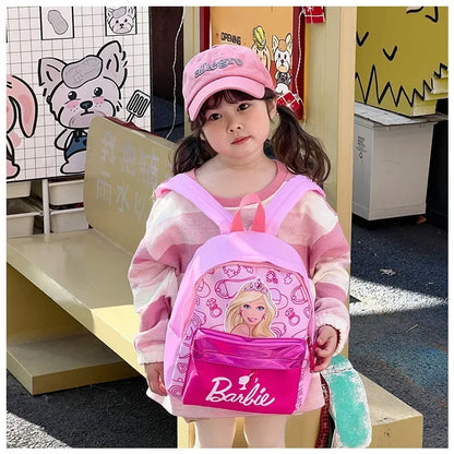 Kawaii Barbie Cartoon Anime Fashion Backpack Girl Barbie Princess Backpack Cute Kindergarten Kids Schoolbag Gift Toys