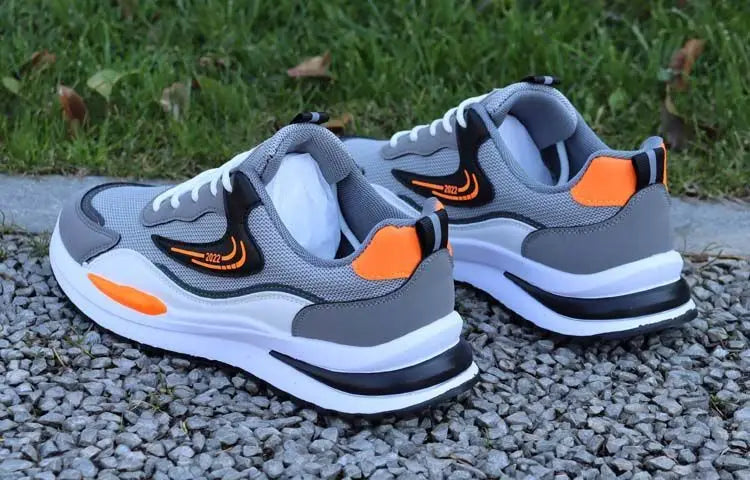 Zapatillas deportivas informales de retazos para hombre, zapatos de malla transpirables para hombre, zapatillas de tenis para correr al aire libre, zapatillas masculinas cálidas con cordones y antideslizantes.