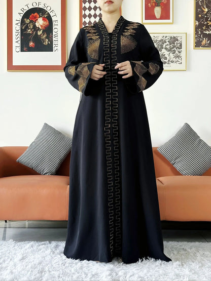 Vestido elegante de gasa para mujer, abaya abierta con cremallera, ropa musulmana, cárdigan islámico, abaya, nuevo