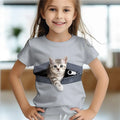 TShirts 3D Print  Kawaii animal Cat Streetwear Boys Girls Unisex Fashion Oversized Short Sleeve T Shirt Kids Tees Tops Clothing