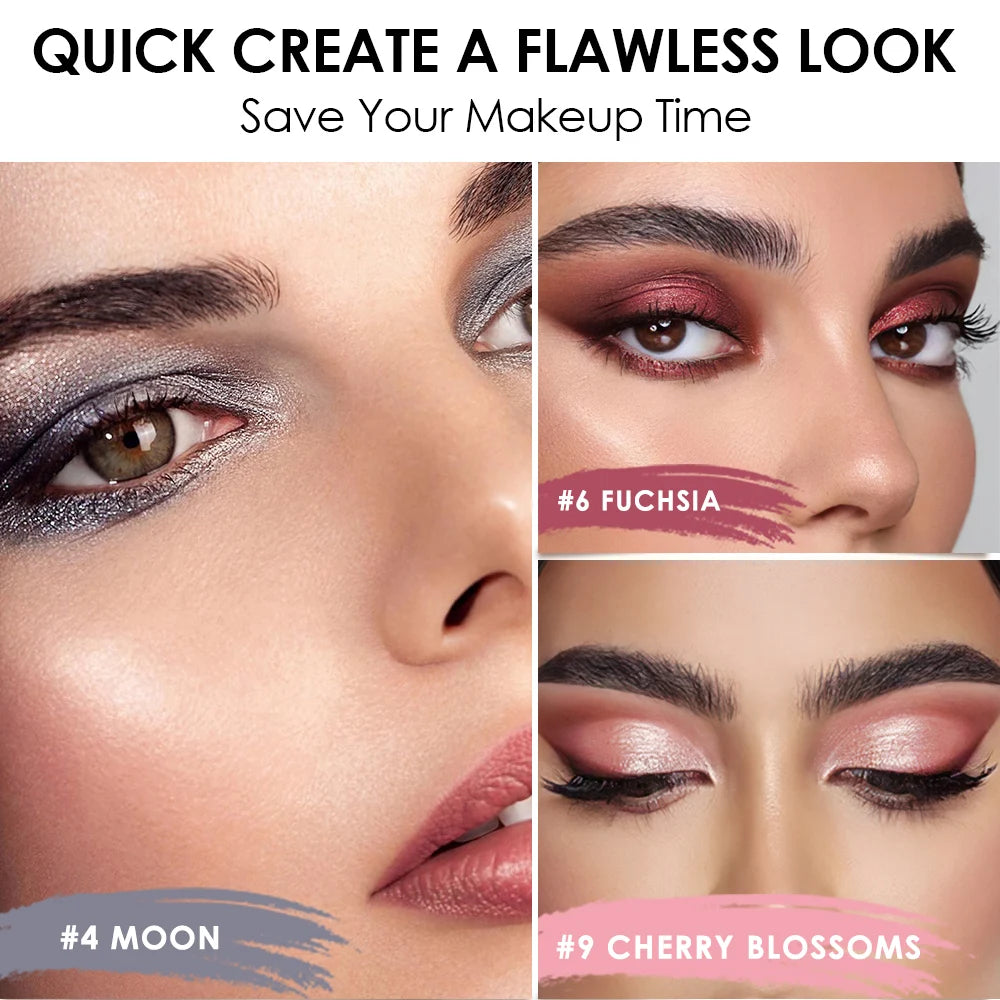 FOCALLURE Lápiz de sombra de ojos perlado de 24 colores, resistente al agua, con brillo, pigmento brillante, delineador en barra, herramientas de maquillaje