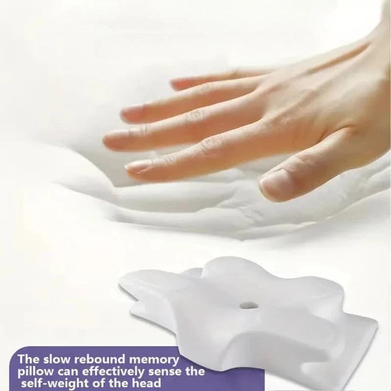 2026 New Solid Color Special-shaped Horn Pillow, Butterfly Pillow Memory Cotton Slow Rebound Neck Protection Sleep Pillow