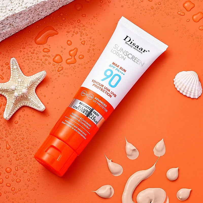50ml protetor solar corporal facial clareamento creme solar protetor de pele creme anti-envelhecimento óleo-controle hidratante spf 90 +++ rosto