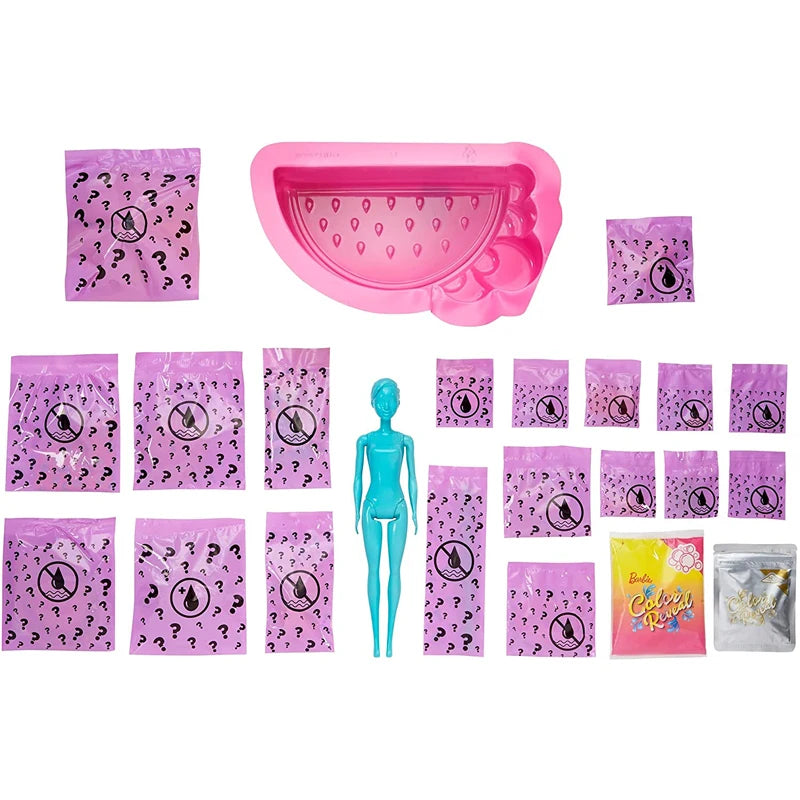 Genuine Barbie Color Reveal Foam Dolls Pet Friend with 25 Surprises Scented Bubbles Princess Doll Toys for Girls Gift