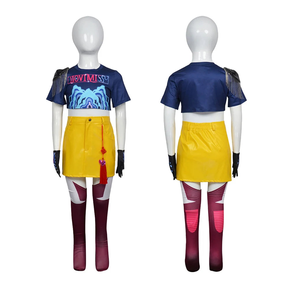 Fantasia KPop Rumi Zoey Cosplay Girls Stage Clothing Demon Hunter Disfraz Costume 6 to 14 Years Halloween Carnival Party Clothes