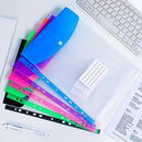 6pcs A4 High-Capacity Loose-Leaf File Bags with 11-Hole Binding Rings,Expandable Button and Label Pockets,Suitable for School