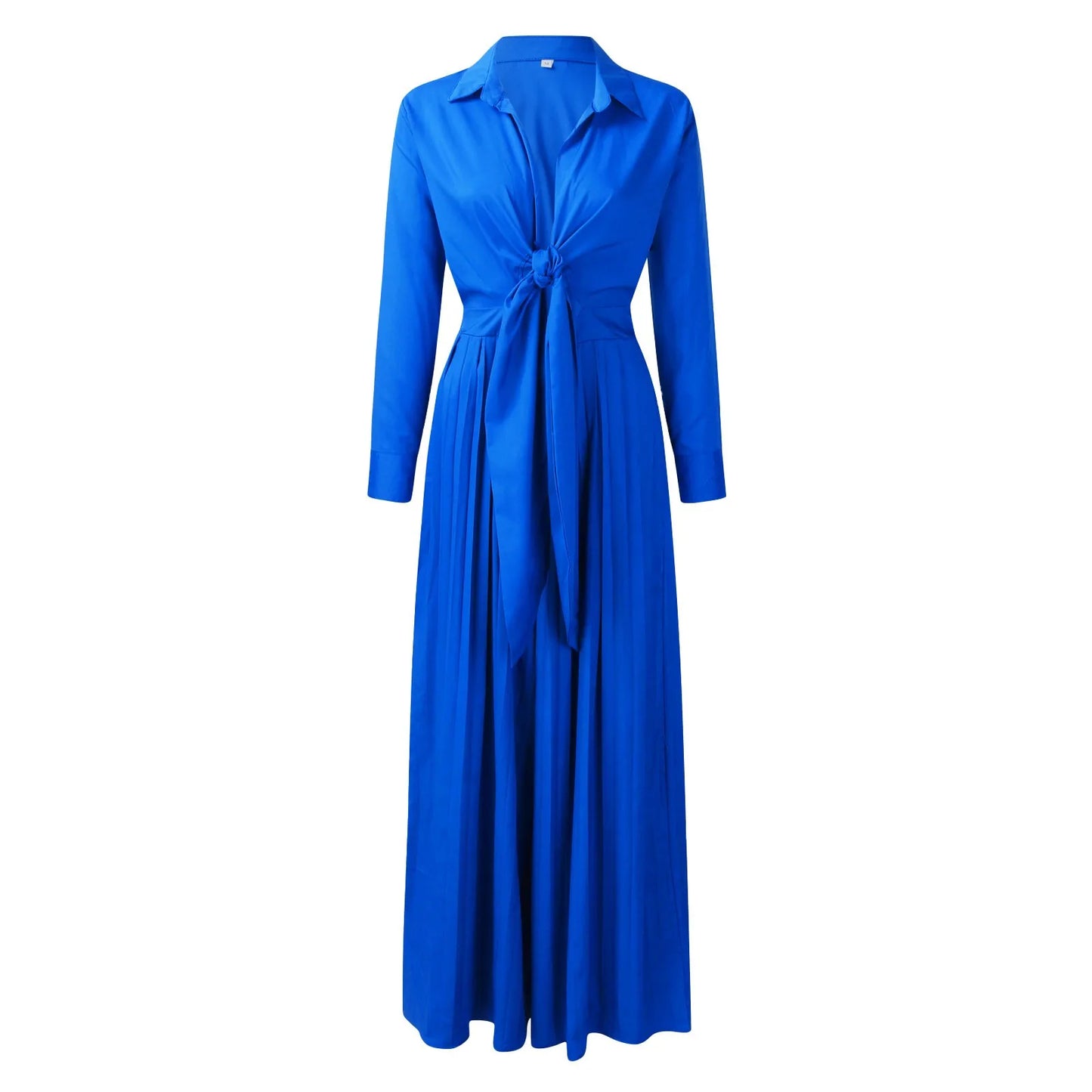 Women'S Elegant Big Swing Dress Jumpsuit With Kink Pleated High Waist Long Sleeve Sexy Deep V Neck Luxury Temperament Jumpsuit