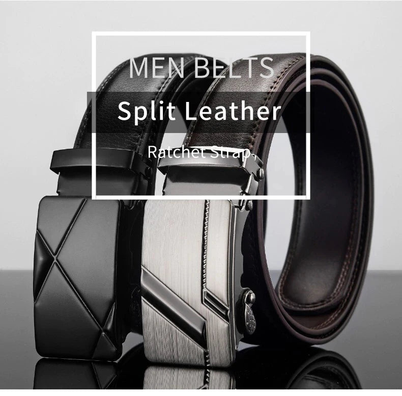 Cinturón de cuero para hombre, hebilla automática de metal, marca de alta calidad, cinturones de lujo para hombres, famoso trabajo, negocios, correa de PU negra.