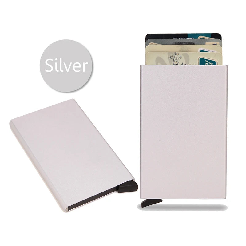 Rfid Credit Card Holder Aluminium Metal Mini Slim Minimalist Wallets Women Men Business Bank Cardholder Case Carteira Masculina