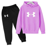 Kids Trendy Letter Print Spring Autumn Fashion Hoodie+Pants 2pcs Tracksuits 2-13Years Boys Girls Casual Outfits Children Clothes