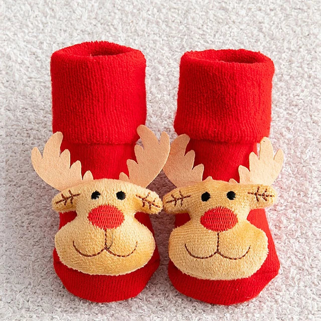 Calcetines de algodón antideslizantes para bebé, calcetines navideños para recién nacidos, bebés, niños pequeños, niñas y niños. 