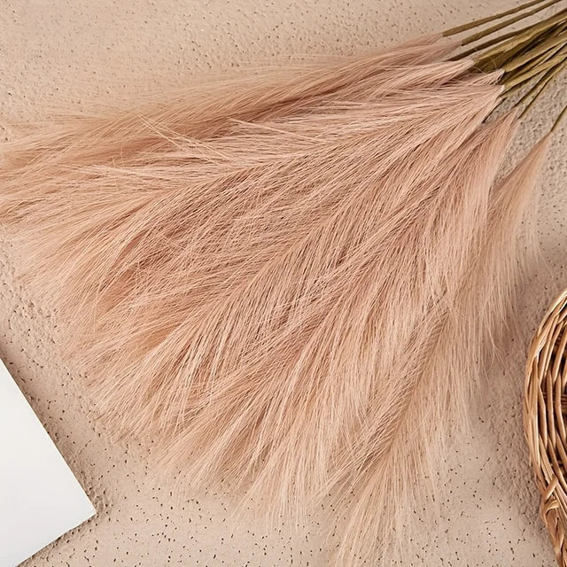 10pcs Fake Pampas Grass, Pampas Grass for Floor Vase, Tall Pampas Grass Decor for Vase Fillers, Boho Rustic Farmhouse Home Decor 