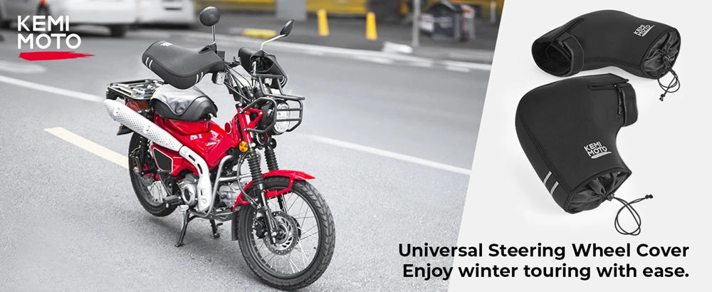 KEMITOUR Motorcycle Handlebar Gloves Scooter Hand Bar Winter Gloves Windproof Waterproof Washable For ATV Snowmobile