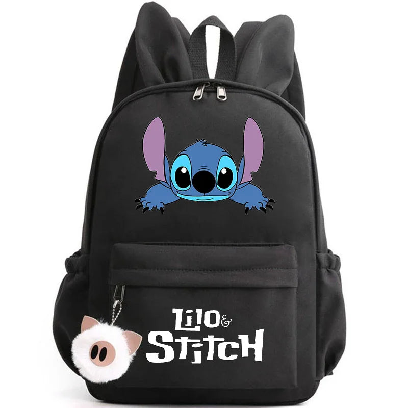 Mochila Disney Lilo Stitch para niñas, niños y adolescentes, informal, escolar, de viaje, con orejas de conejo