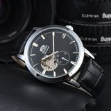 Orient Double Lion Watch Japanese Fully Automatic Mechanical Watch Hollowed Out Business Men's Watch Leather Strap