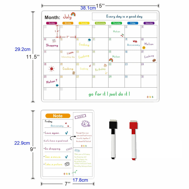 Magnetic Calendar For Fridge Monthly Weekly Planner Calendar Table Dry Erase Whiteboard With Pen Fridge Sticker Message Board