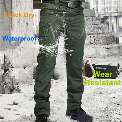 Pantalones cargo urbanos para hombre, multibolsillos, impermeables, resistentes al desgaste, informales, de entrenamiento, de secado rápido