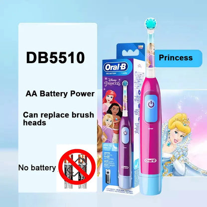 Oral-B Kid Electric Toothbrush Pro-Health Soft Bristle Rounded Vibrate Brush Heads Gum Care Teeth Brush Battery Power for Age 3+
