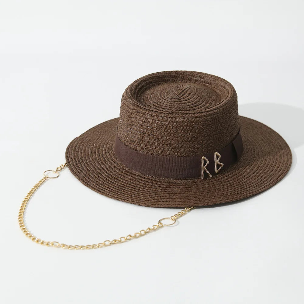 Summer Straw Hats for Women Ribbon Decoration Elegant Ladies Party Dress Hats Travel Beach Sun Hat Chapeau Femme