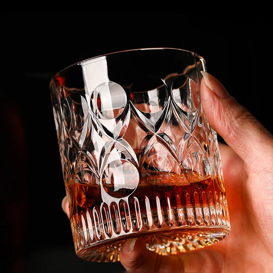 Taza de café de cristal de 290ml, copas de vino, vasos modernos de lujo con forma de gota, vaso con patrón, botella de agua, vaso de whisky para el hogar