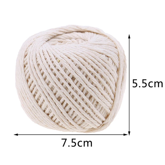 2mm thick butchers twine, made of cotton, twisted, for meat, sausage, wiener, string, for BBQ, 100 meters