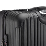 Comanlai Twin-Wheeled Suitcase Set with TSA Password Lock, ABS Trolley Luggage with 4 Universal Wheels, M L XL Sizes, Black