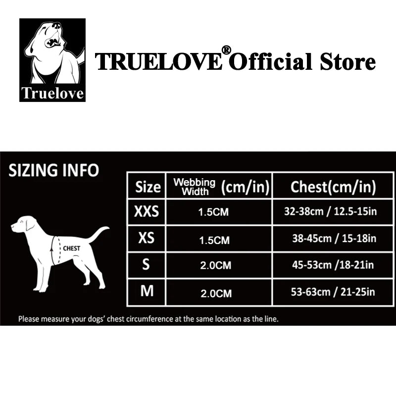Truelove Pet harness For small and medium Dog Breathable Nylon Mesh Outdoor Training Adjustable Chest Heavy Duty TLH3013