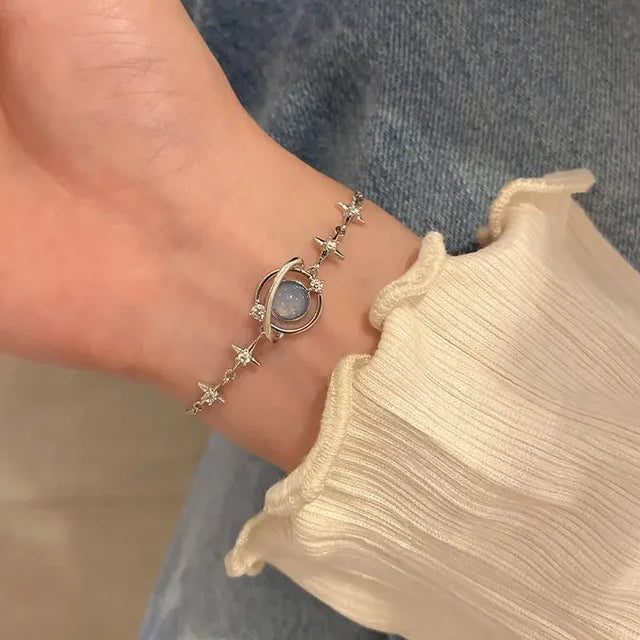 925 Sterling Silver Zircon Bracelets for Women Sweet Girls Sparkling Charm Delicate Chain Gift Jewelry Fashion 