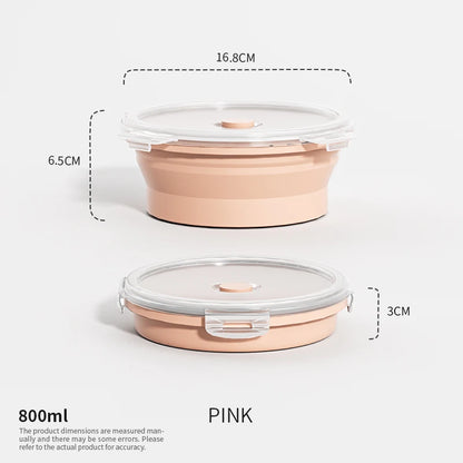 Collapsible Food Storage Containers Silicone Lunch Box with Lid Food Bowls Kitchen Stackable Lunch Box for Pantry Freezer Safe