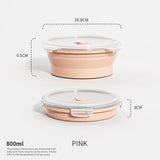 Collapsible Food Storage Containers Silicone Lunch Box with Lid Food Bowls Kitchen Stackable Lunch Box for Pantry Freezer Safe