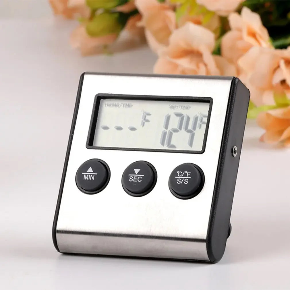 Termómetro digital inalámbrico TP700 para horno de cocina, barbacoa, parrilla, horno, temporizador de carne, ajuste manual de temperatura.