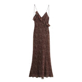 New Women's Clothing European And American Style Fashionable Simple Layered Decoration Polka Dot Sleeveless Suspender Dress