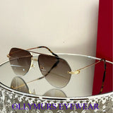 Ollymurs  Frameless Brushed SunglassesDesigner CT0427S CAR Card Home New Men's Comfortable Fashion Anti-ultraviolet Sunglasses
