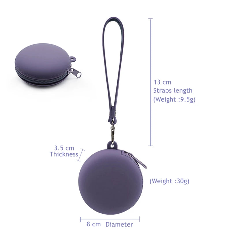 Small Purse Silica gel Handbags For Women Round Shape Mini Luxury Designer Female Messenger Coin Purse