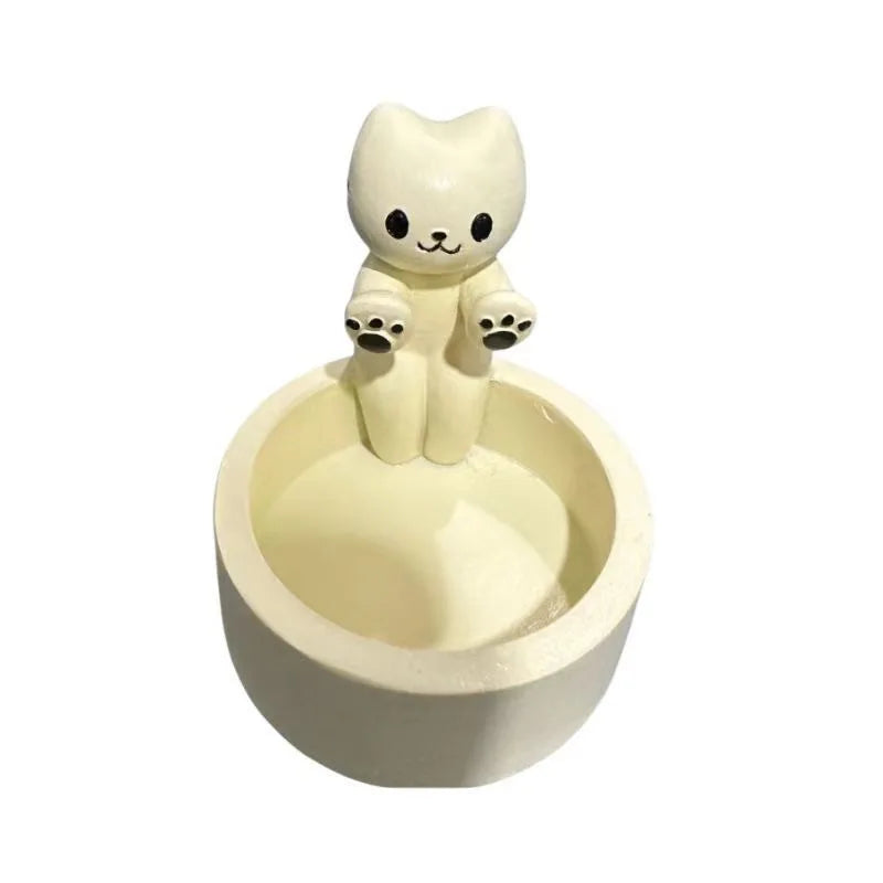 Kitten Candle Holder Cute Cat Candlestick Creative Aromatherapy Candle Holder Durable High Temperature Cartoon Candlestick Decoration