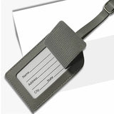Women Men PU Leather Luggage Tag Suitcase Identifier Label Baggage Boarding Bag Tag Name ID Address Holder Travel Accessories