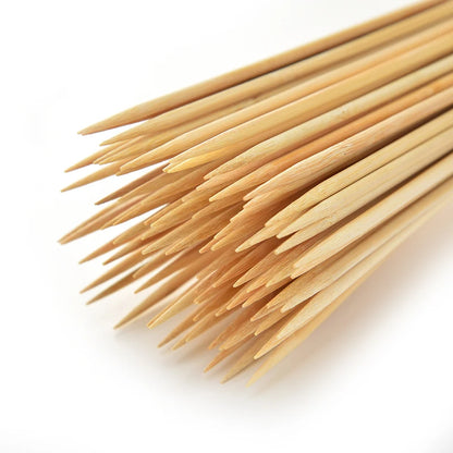 30/50 pces de madeira descartável grill grelhar ferramentas para churrasco ao ar livre cozinhar varas de churrasco espetos de bambu ferramentas de churrasco varas de frutas