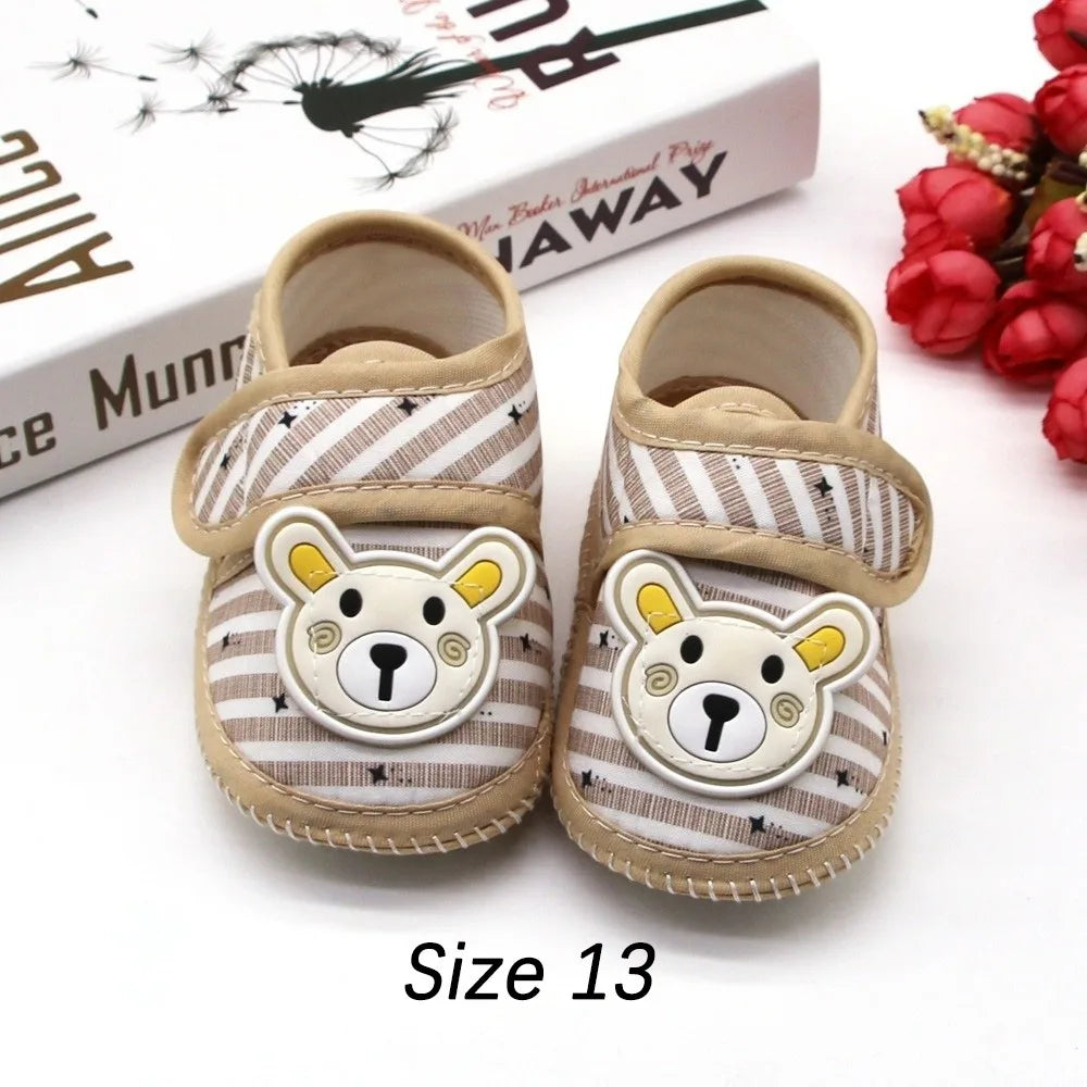 Cute Soft Sole Shoes Anti-slip Breathable First Walker Shoes Cartoon Bear Booties Newborn
