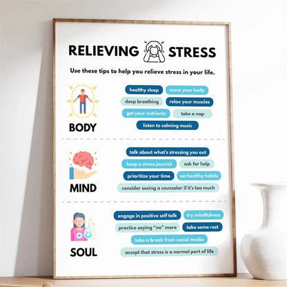 Mental Health Poster Encouragement Prints Calm Corner Canvas Painting Therapy Wall Art Picture Classroom Home Decoration