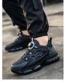 Rotating Button Safety Shoes Men Steel Toe Sneaker Air Cushion Work Shoes Man Puncture Proof Work Safety Boots Protective Shoes