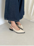 Summer Women's Cover Toe Sandals Elegant Shallow Slip On Shoes Comfort Low Heel Dress Street Style Shoes