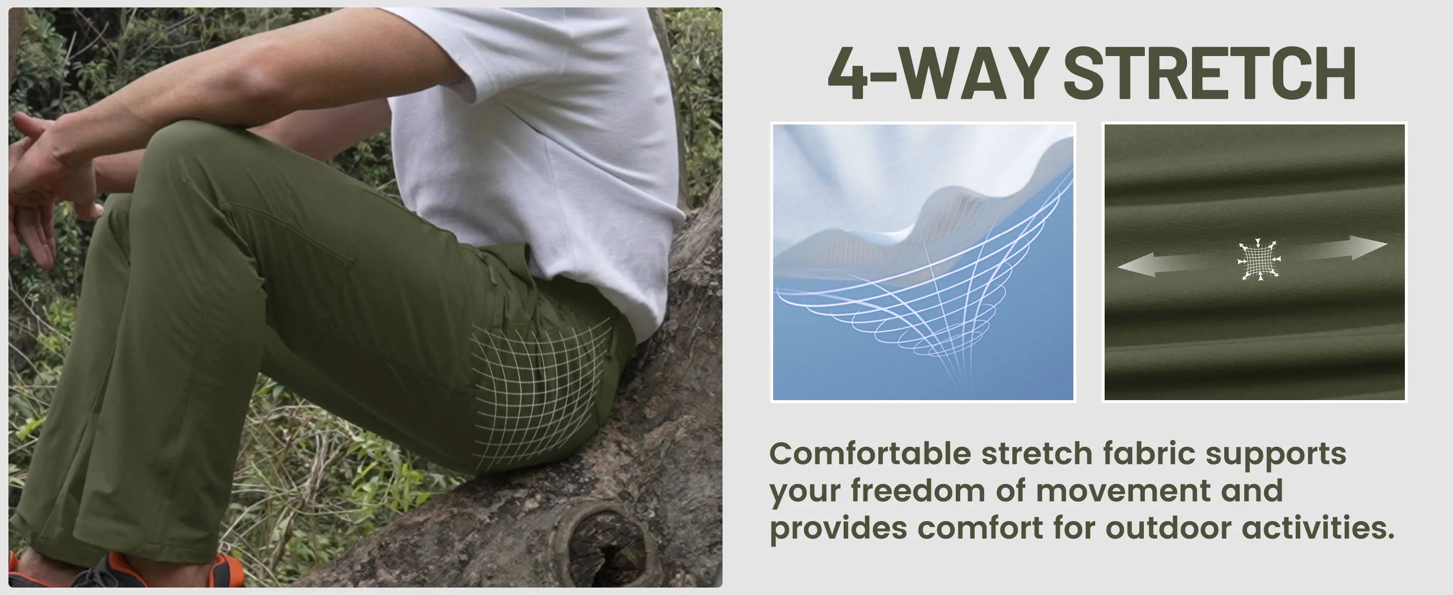 TACVASEN Waterproof Lightweight Hiking Pants Mens Ripstop Quick Dry Cargo Work Pant Outdoor Trekking Hard-wearing Trousers Male