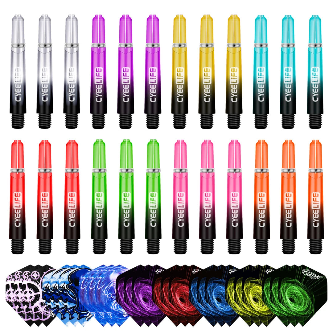 CyeeLife 35/41/48mm Plastic Darts Shafts 4.5mm Screw Thread Transparent Dart Stems With Stainless Steel O Ring For Steel & Soft