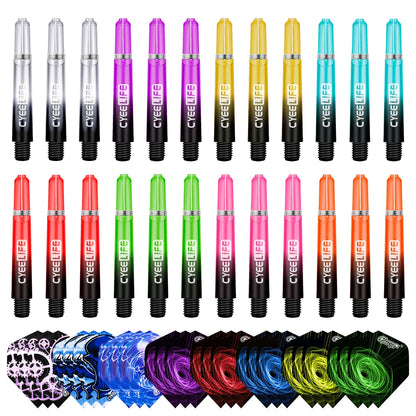 CyeeLife 35/41/48mm Plastic Darts Shafts 4.5mm Screw Thread Transparent Dart Stems With Stainless Steel O Ring For Steel & Soft