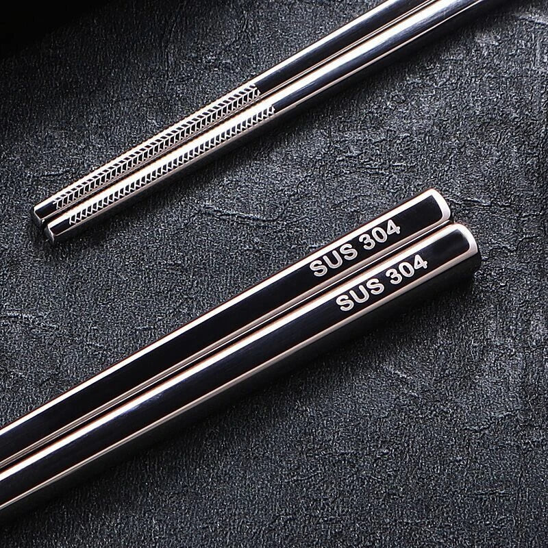 23cm Exquisite Dragon Pattern Chopsticks 304 Stainless Steel Non-slip Chinese Chopstick Food Sushi Sticks Home Kitchen Tableware